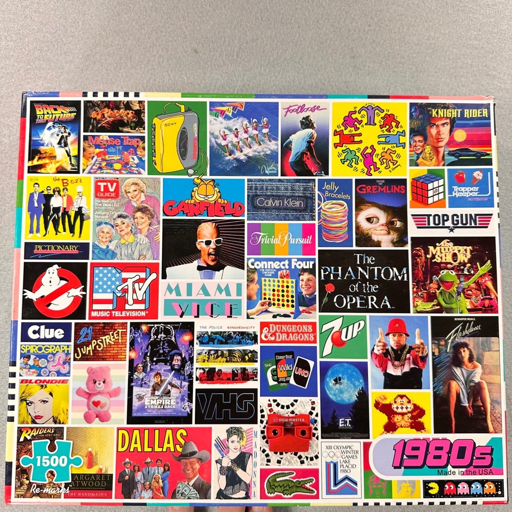 Re-marks 1980s Collage 1500 Piece Jigsaw Puzzle Retro Pop Culture Made in USA